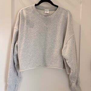 Aerie Light Gray Cropped Sweatshirt